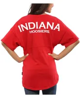 Women's Crimson Indiana Hoosiers Spirit Jersey Oversized T-shirt