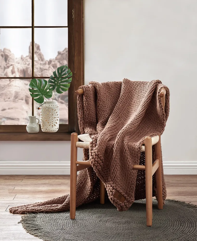 Frye Chunky Knit Throw, 50" x 60"