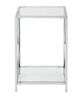 Oxford Chrome End Table with Shelf