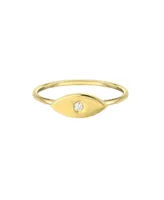 Zoe Lev 14K Gold Diamond Evil Eye Ring