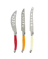 French Home 3 Piece Laguiole Pizza, Tomato, and Cheese Knife Set ,Tuscan Sunset