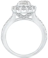 Diamond Halo Engagement Ring (2 ct. t.w.) in 14k White Gold