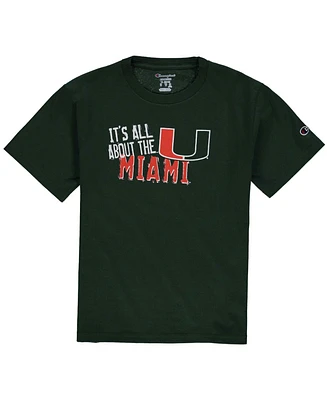 Big Boys and Girls Green Miami Hurricanes Team Chant T-shirt