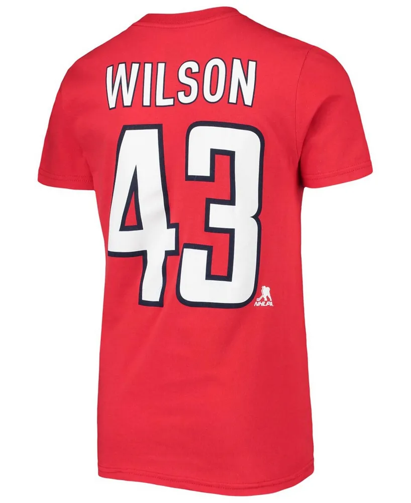Big Boys and Girls Tom Wilson Red Washington Capitals Player Name Number T-shirt