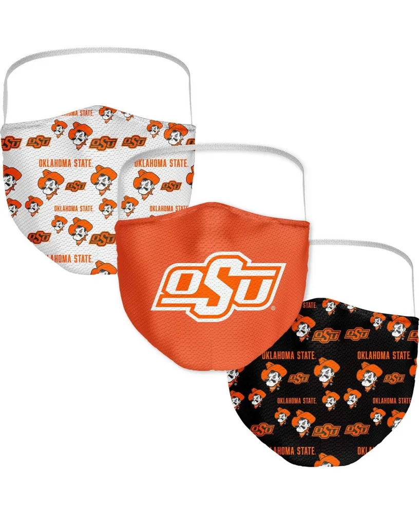 Multi Adult Oklahoma State Cowboys All Over Logo Face Covering 3-Pack