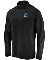 Men's Black Seattle Kraken Primary Logo Quarter-Zip Pullover Fleece Jacket