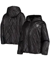 Women's Black Las Vegas Raiders Charlotte Full-Zip Hoodie Puffer Jacket