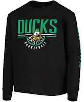 Big Boys and Girls Black Oregon Ducks Basketball Long Sleeve T-shirt