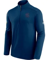 Men's Deep Sea Blue Seattle Kraken Authentic Pro Travel and Training Quarter-Zip Jacket