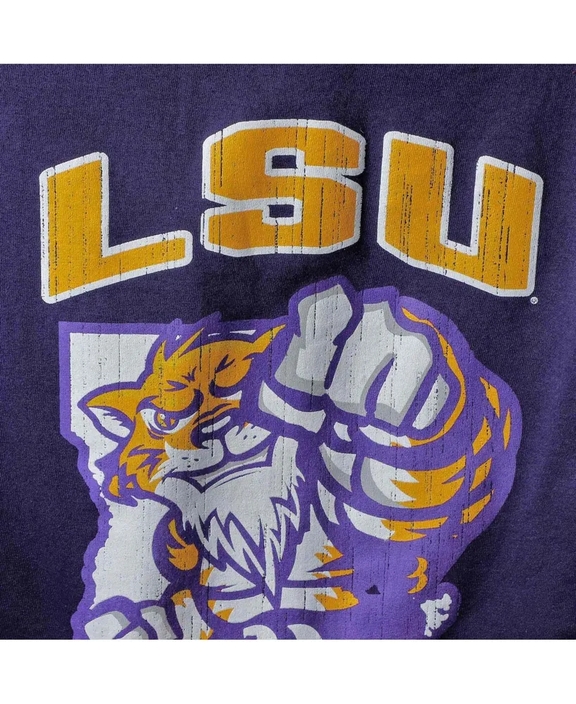 Big Boys and Girls Purple Lsu Tigers Strong Mascot T-shirt