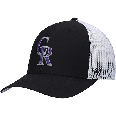 '47 Men's Black/White Colorado Rockies Primary Logo Trucker Snapback Hat