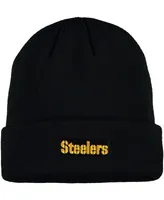 Big Boys and Girls Black Pittsburgh Steelers Basic Cuffed Knit Hat