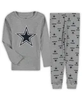Preschool Boys and Girls Heathered Gray Dallas Cowboys Long Sleeve T-shirt Pants Sleep Set