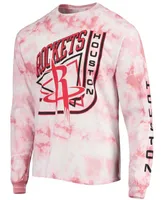 Men's Red Houston Rockets Throwback Tie-Dye Long Sleeve T-shirt