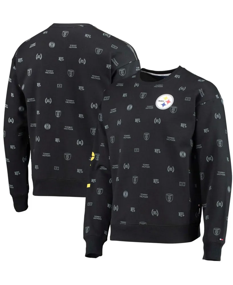 Tommy Hilfiger Men's Black Pittsburgh Steelers Reid Graphic Pullover  Sweatshirt