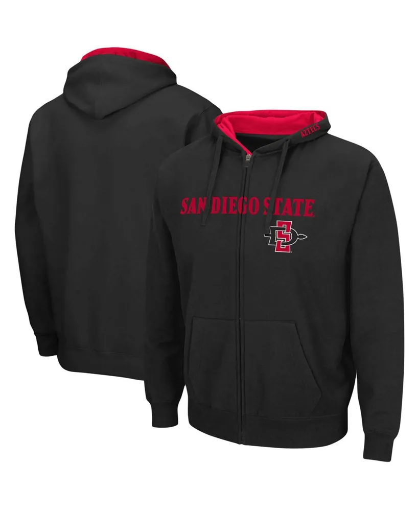 Men's Black San Diego State Aztecs Arch Logo 3.0 Full-Zip Hoodie