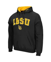 Men's Black Long Beach State 49ers Arch and Logo Pullover Hoodie