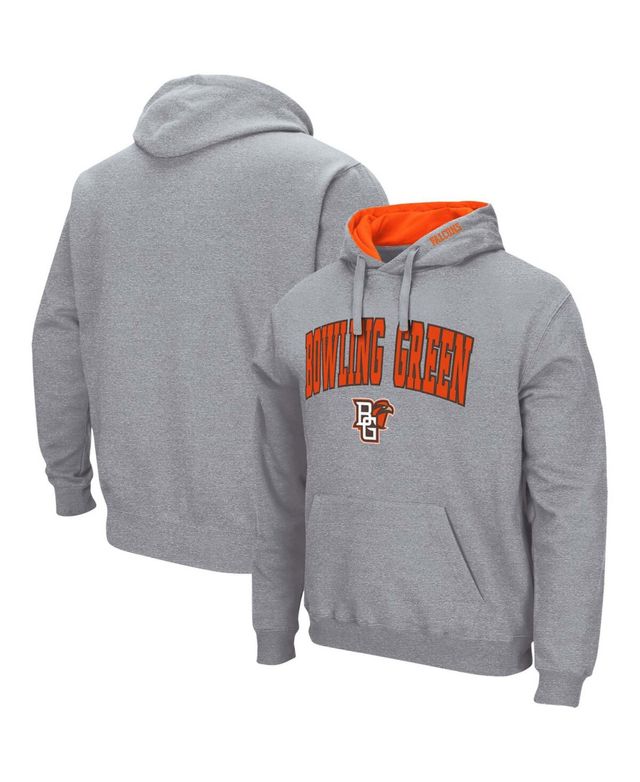 Men's Heathered Gray Bowling Green St. Falcons Arch and Logo Pullover Hoodie