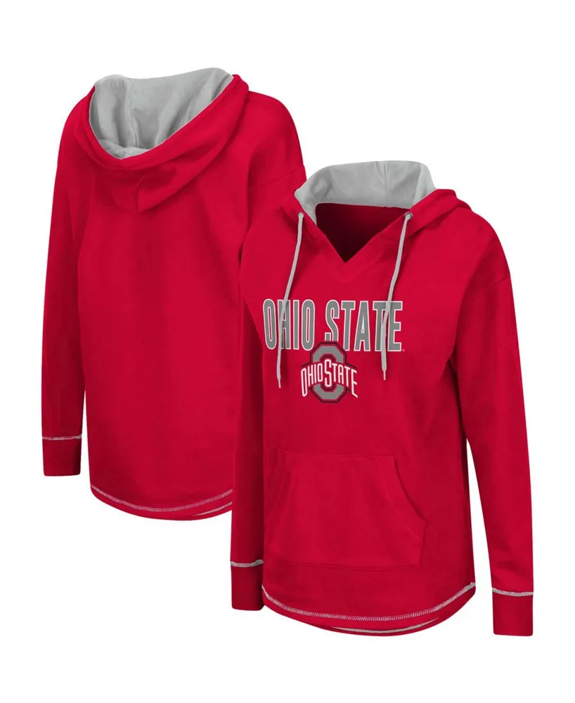 Women's Scarlet Ohio State Buckeyes Tunic Pullover Hoodie