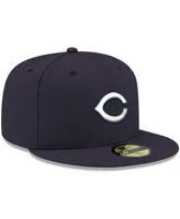 Men's Navy Cincinnati Reds Logo White 59FIFTY Fitted Hat