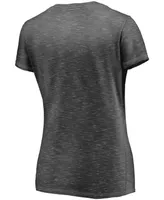 Women's Charcoal Brooklyn Nets Double-Fade Space-Dye V-Neck T-shirt