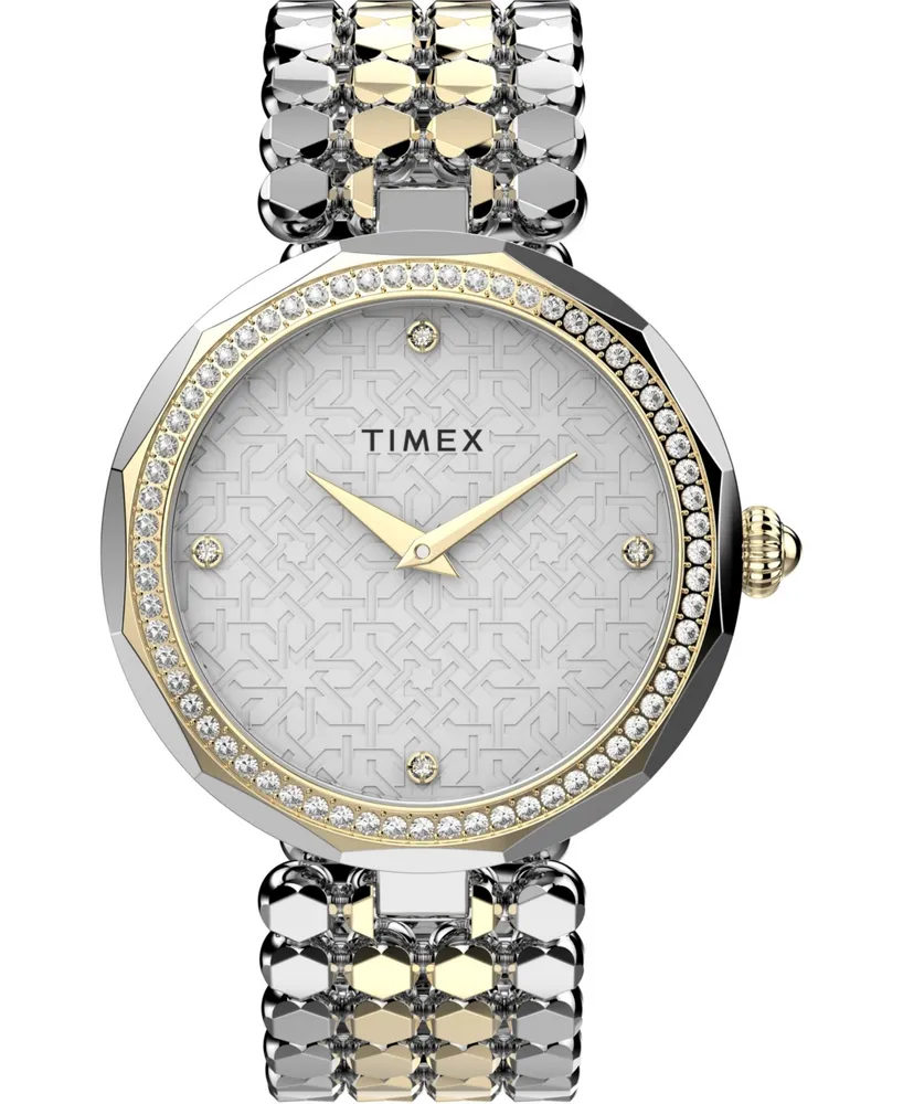 Timex Women's Asheville Two-Tone Low Lead Brass Bracelet Watch 34 mm - Two