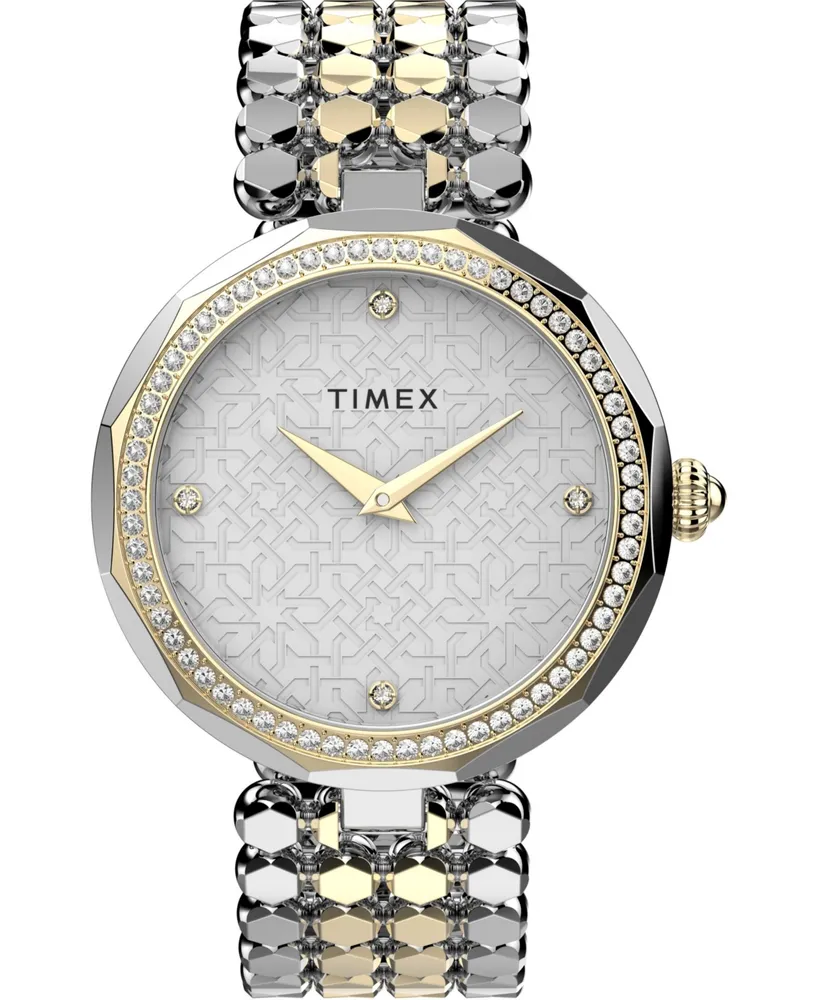 Timex Women's Asheville Two-Tone Low Lead Brass Bracelet Watch 34 mm