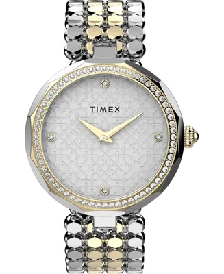 Timex Women's Asheville Two-Tone Low Lead Brass Bracelet Watch 34 mm - Two