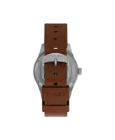 Timex Men's Solar Brown Leather Strap Watch 36 mm