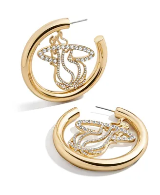 Women's Gold Miami Heat Logo Hoop Earrings - Gold