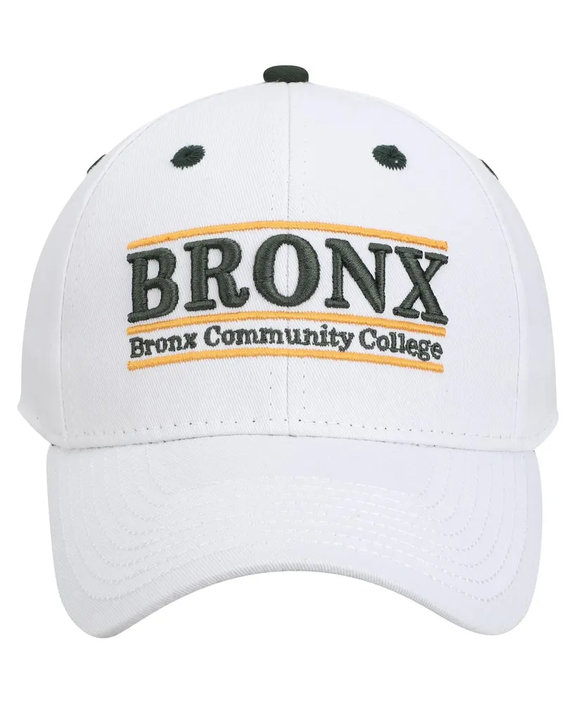 Men's White Bronx Community College Broncos Bronx Classic Bar Adjustable Snapback Hat