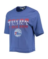 Women's Royal Philadelphia 76Ers Gradient Crop Top