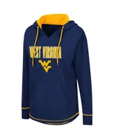 Women's Navy West Virginia Mountaineers Tunic Pullover Hoodie