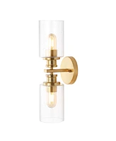 Jules Edison Cylinder 2-Light Farmhouse Contemporary Led Vanity