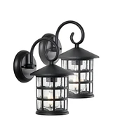 Cadiz 1-Light Cottage Rustic Scrolled Lantern Led Outdoor Lantern, Set of 2