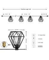 10-Light Indoor and Outdoor Contemporary Transitional Incandescent G40 Diamond Cage String Lights