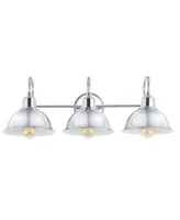 Frisco 3-Light Farmhouse Industrial Shade Vanity - Silver