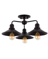 Calvin 3-Light Iron Industrial Led Pendant