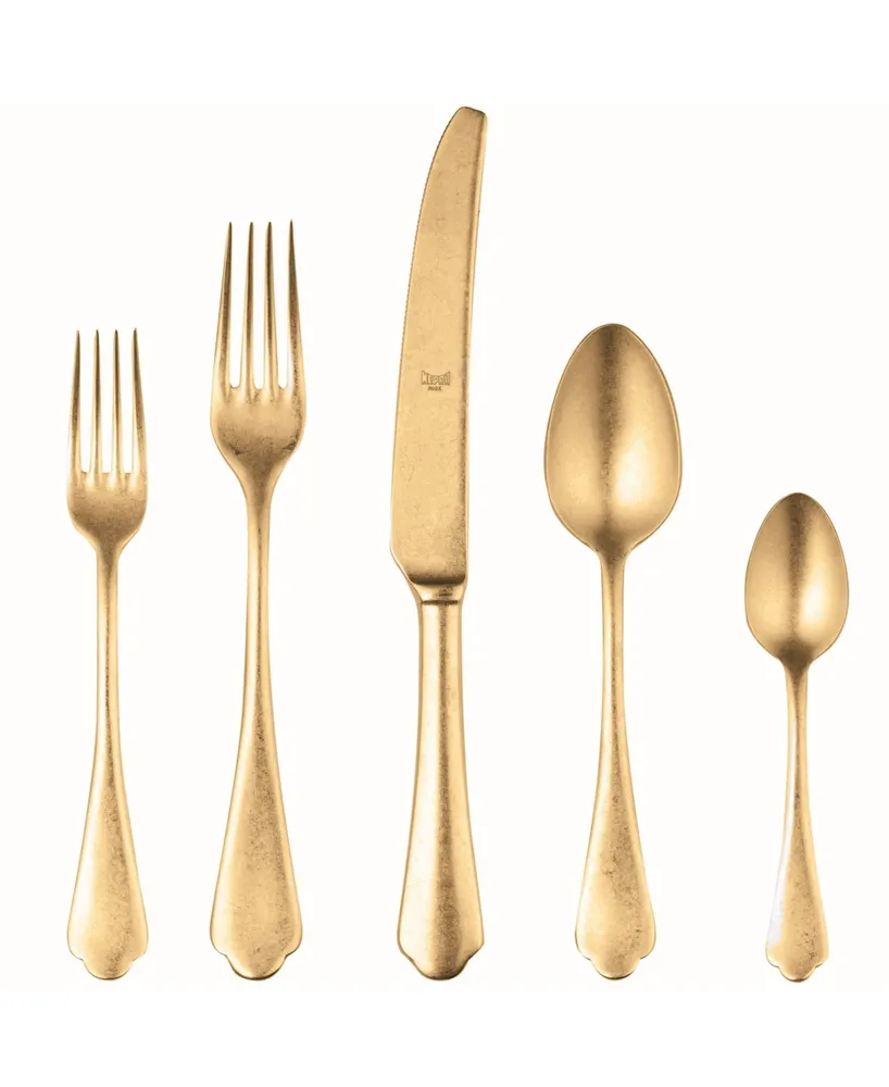 Dolce Vita Pewter Oro Flatware Set, 5 Piece - Gold