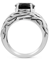 Effy Onyx Openwork Woven Ring in Sterling Silver