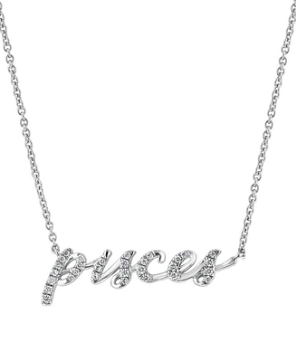 Effy Diamond Zodiac Pisces 18" Pendant Necklace (1/10 ct. t.w.) in Sterling Silver