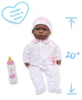 La Baby African American 20" Soft Body Baby Doll Pink Outfit - African American