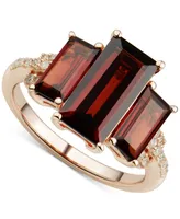 Garnet (7-1/10 ct. t.w.) & Diamond (1/8 ct. t.w.) Statement Ring in 18k Rose Gold-Plated Sterling Silver