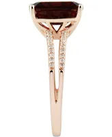 Garnet (3-3/4 ct. t.w.) & Diamond (1/10 ct. t.w.) Ring in 14k Rose Gold