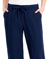 Charter Club Women's 100% Linen Drawstring Pants, Created for Macy's