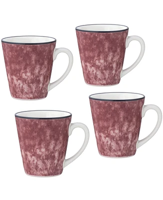 Noritake Colorkraft Essence Garnet 4 Piece Mug Set, 12 oz