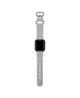 Posh Tech Callie Silver-tone Glitter Genuine Leather Band for Apple Watch, 42mm-44mm