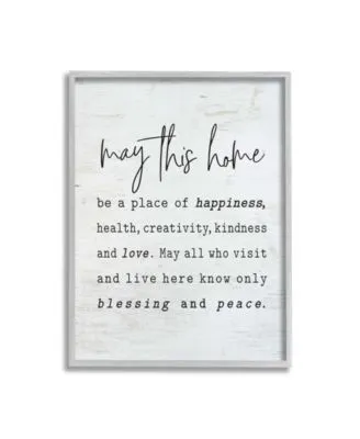 Stupell Industries May This Home Family Inspirational Word On Wood Texture Design Gray Farmhouse Rustic Framed Giclee Texturized Art Collection By Lettered Lined