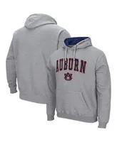 Men's Heather Gray Auburn Tigers Arch Logo 3.0 Pullover Hoodie