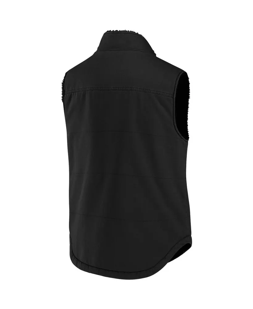Men's Nfl x Darius Rucker Collection by Fanatics Black Pittsburgh Steelers Sherpa-Lined Full-Zip Vest